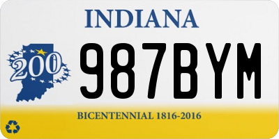 IN license plate 987BYM