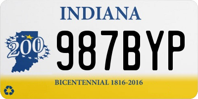 IN license plate 987BYP