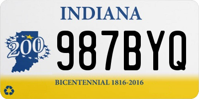 IN license plate 987BYQ