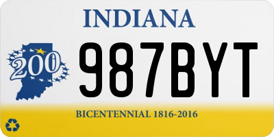 IN license plate 987BYT