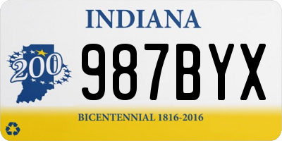 IN license plate 987BYX