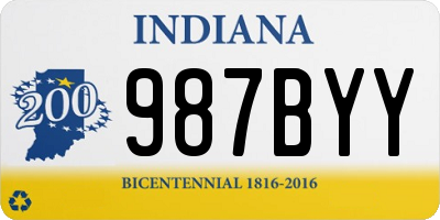IN license plate 987BYY