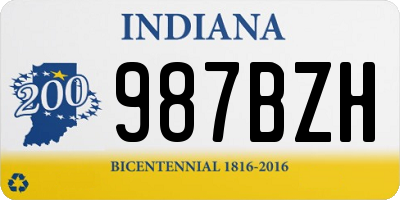 IN license plate 987BZH