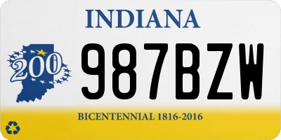 IN license plate 987BZW