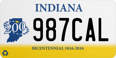 IN license plate 987CAL