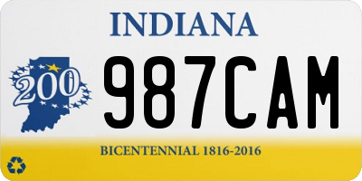 IN license plate 987CAM