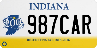 IN license plate 987CAR