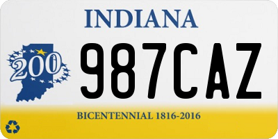 IN license plate 987CAZ