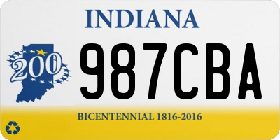 IN license plate 987CBA