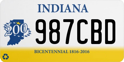 IN license plate 987CBD