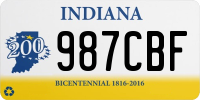 IN license plate 987CBF