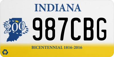 IN license plate 987CBG