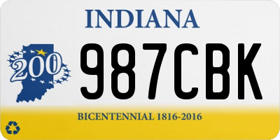 IN license plate 987CBK