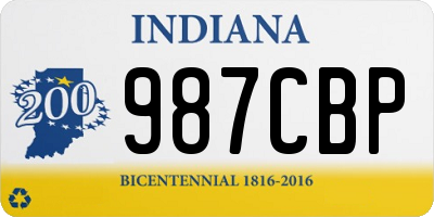 IN license plate 987CBP