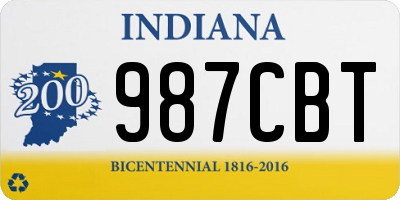 IN license plate 987CBT