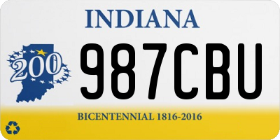 IN license plate 987CBU