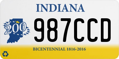 IN license plate 987CCD