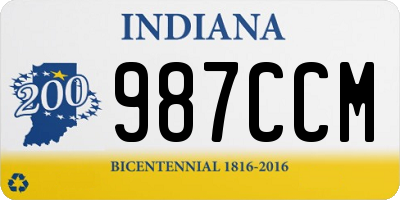 IN license plate 987CCM