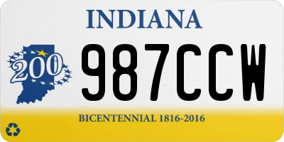 IN license plate 987CCW