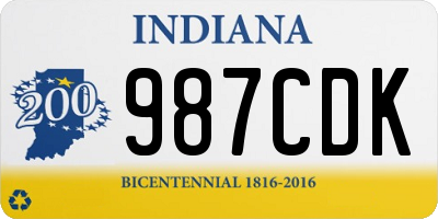 IN license plate 987CDK