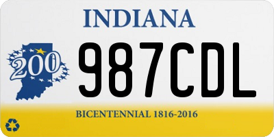 IN license plate 987CDL