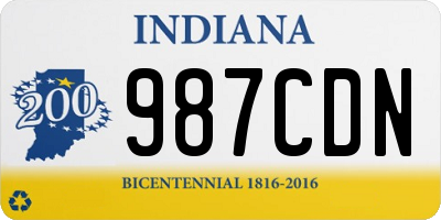 IN license plate 987CDN