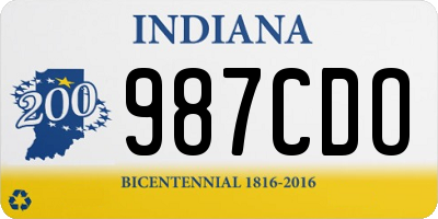 IN license plate 987CDO