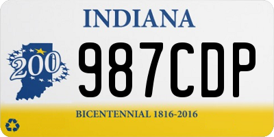 IN license plate 987CDP