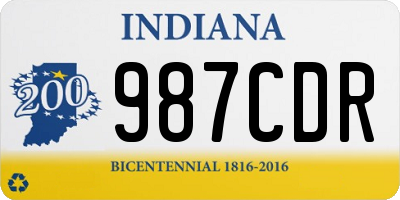 IN license plate 987CDR