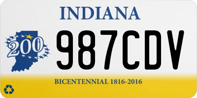 IN license plate 987CDV