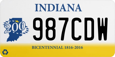 IN license plate 987CDW