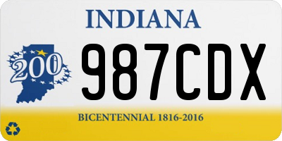 IN license plate 987CDX