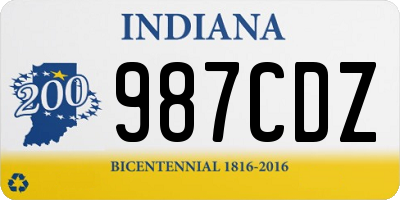 IN license plate 987CDZ