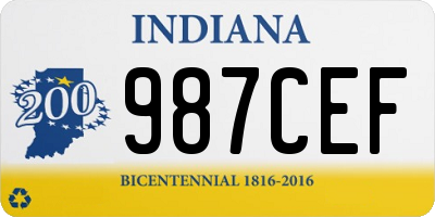 IN license plate 987CEF