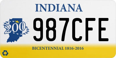 IN license plate 987CFE