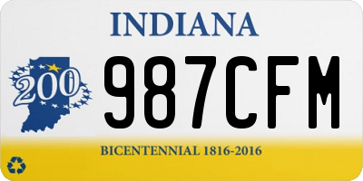 IN license plate 987CFM