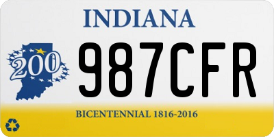 IN license plate 987CFR