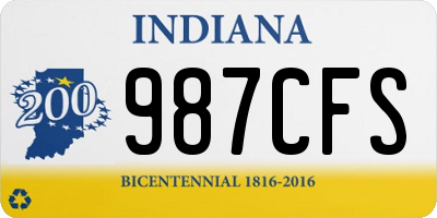 IN license plate 987CFS