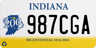 IN license plate 987CGA