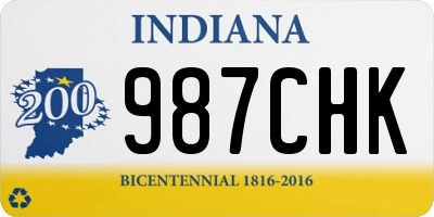 IN license plate 987CHK