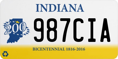 IN license plate 987CIA