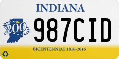 IN license plate 987CID