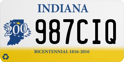 IN license plate 987CIQ