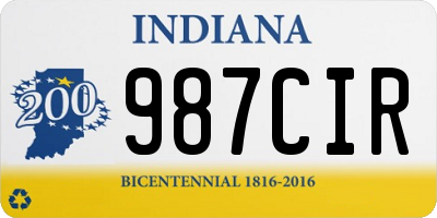 IN license plate 987CIR
