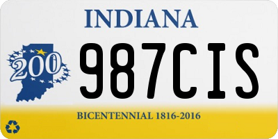 IN license plate 987CIS