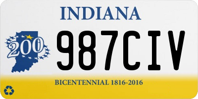 IN license plate 987CIV