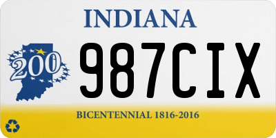 IN license plate 987CIX