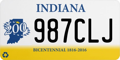 IN license plate 987CLJ