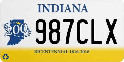 IN license plate 987CLX