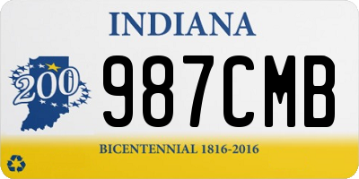 IN license plate 987CMB